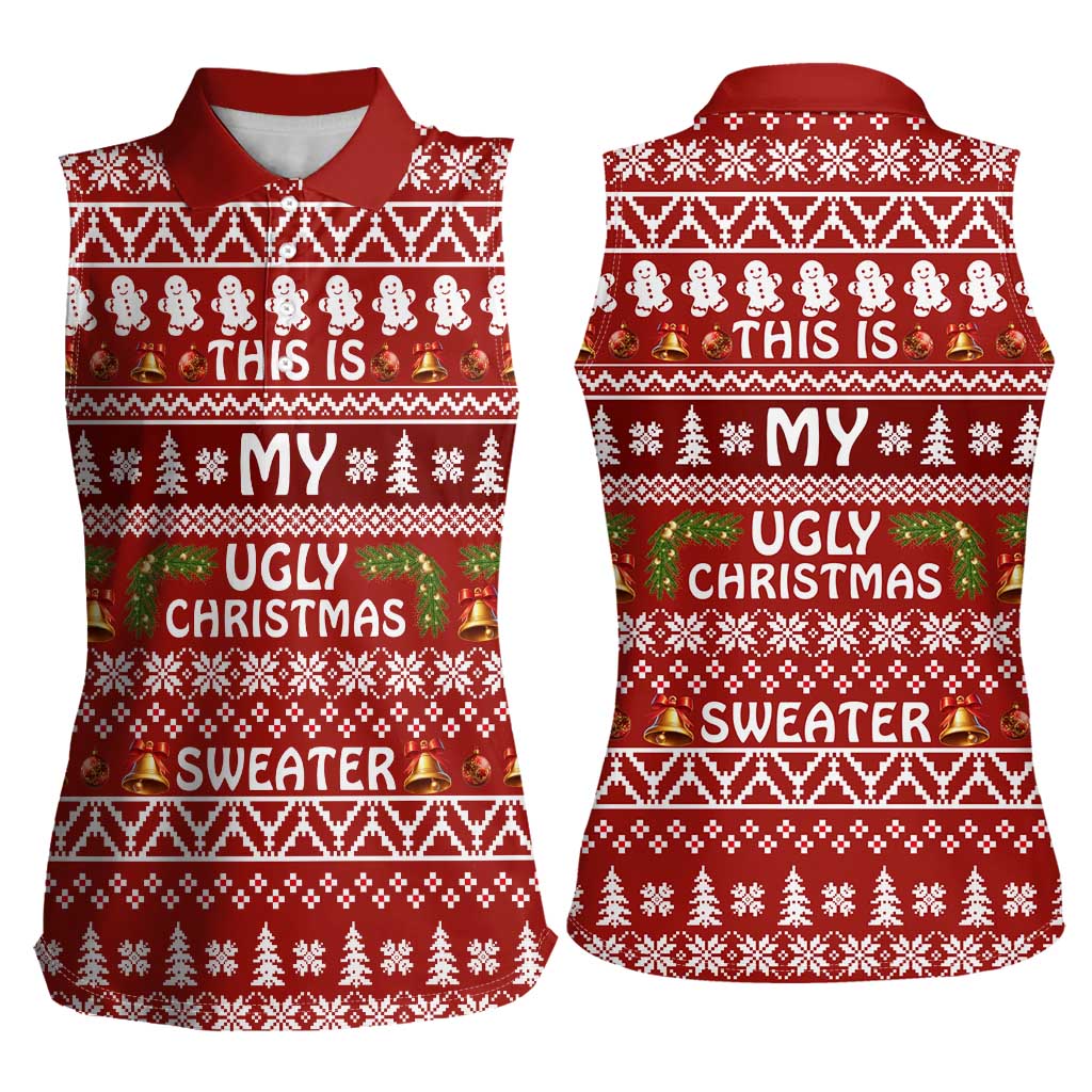 This Is My Christmas Women Sleeveless Polo Shirt Xmas Holiday Patterns - Wonder Print Shop