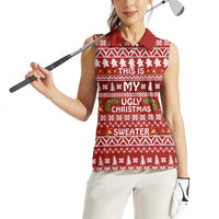 This Is My Christmas Women Sleeveless Polo Shirt Xmas Holiday Patterns - Wonder Print Shop