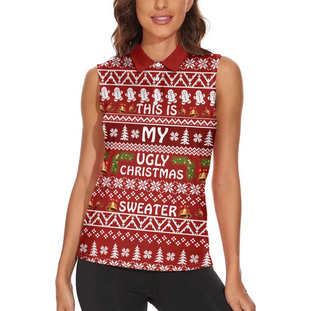 This Is My Christmas Women Sleeveless Polo Shirt Xmas Holiday Patterns - Wonder Print Shop