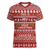 This Is My Christmas Women V-Neck T-Shirt Xmas Holiday Patterns - Wonder Print Shop