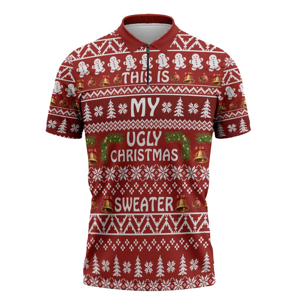 This Is My Christmas Zipper Polo Shirt Xmas Holiday Patterns - Wonder Print Shop