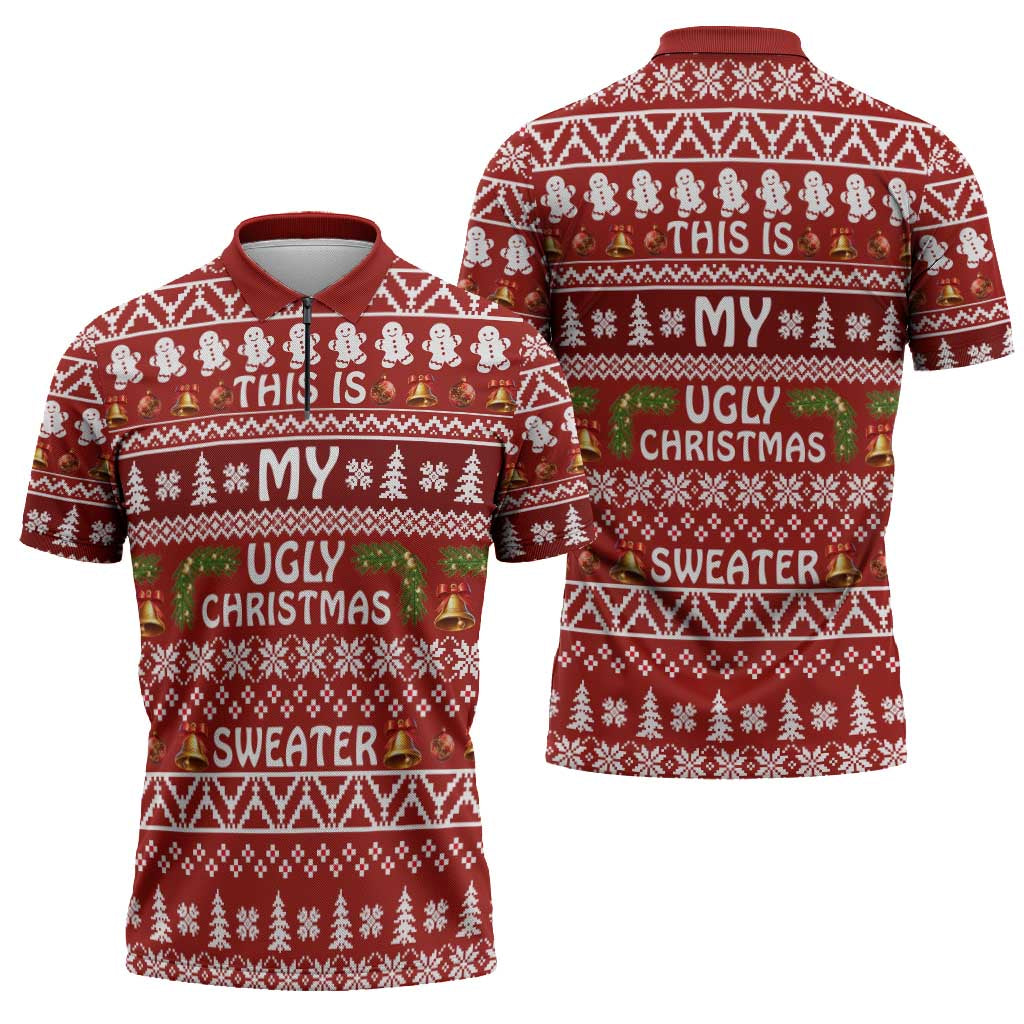 This Is My Christmas Zipper Polo Shirt Xmas Holiday Patterns - Wonder Print Shop