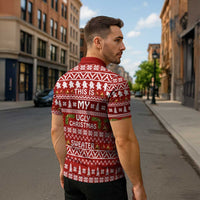 This Is My Christmas Zipper Polo Shirt Xmas Holiday Patterns - Wonder Print Shop