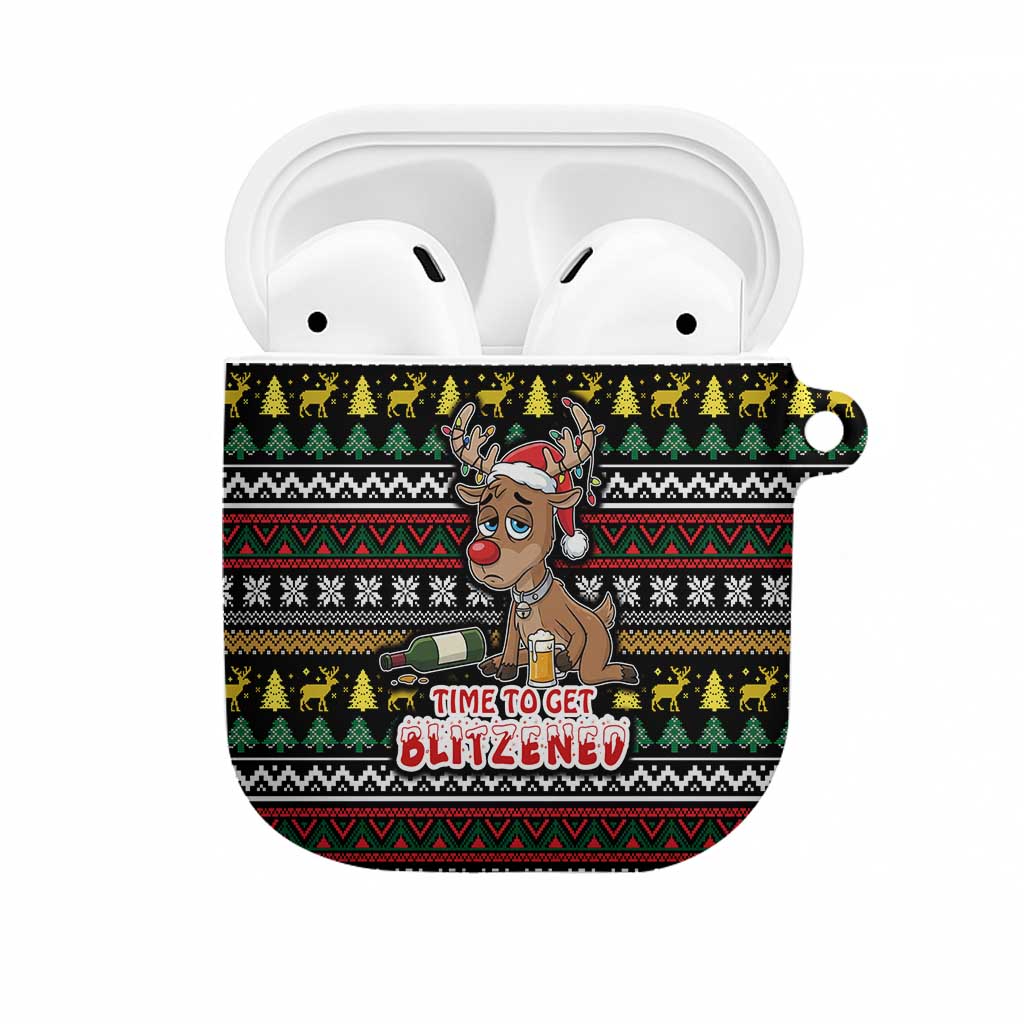 Time To Get Blitzened Christmas AirPods Case Xmas Holiday Patterns - Wonder Print Shop