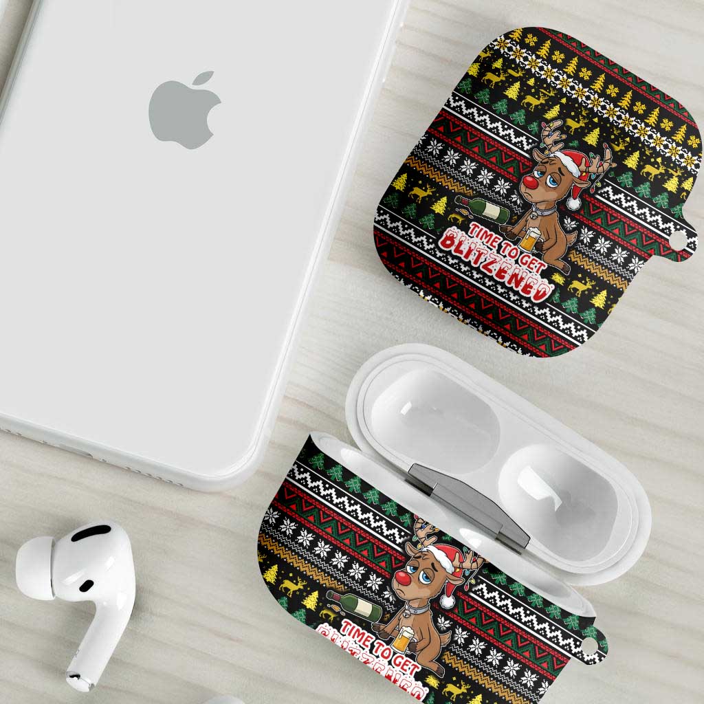 Time To Get Blitzened Christmas AirPods Case Xmas Holiday Patterns - Wonder Print Shop