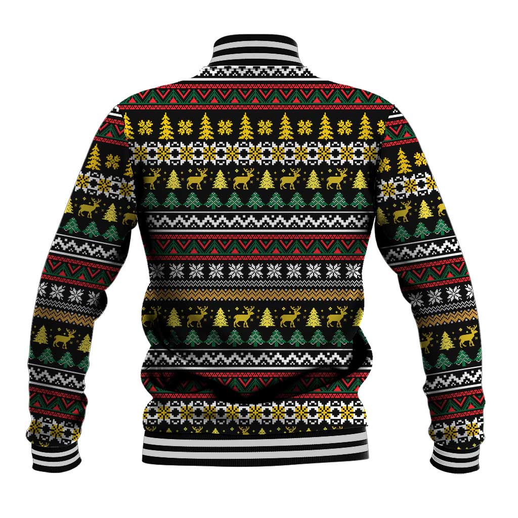 Time To Get Blitzened Christmas Baseball Jacket Xmas Holiday Patterns - Wonder Print Shop