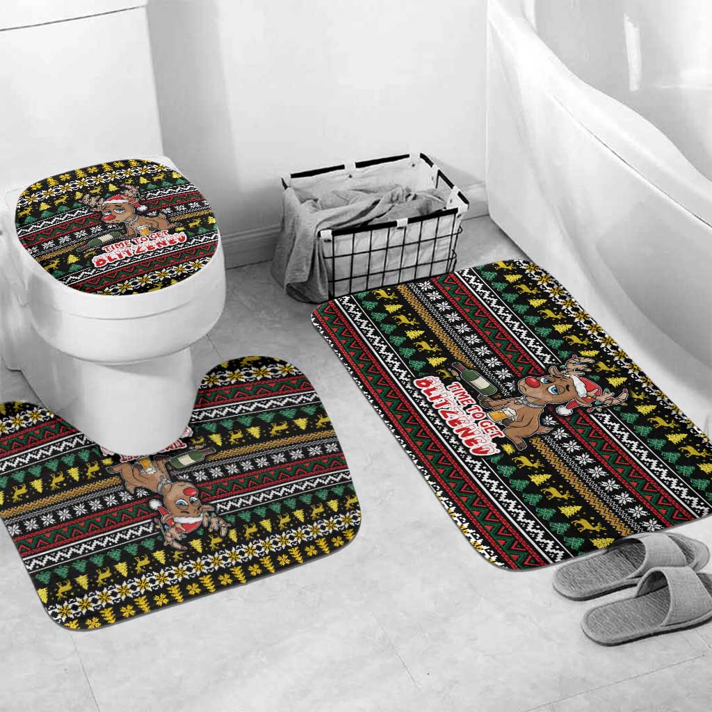 Time To Get Blitzened Christmas Bathroom Set Xmas Holiday Patterns - Wonder Print Shop
