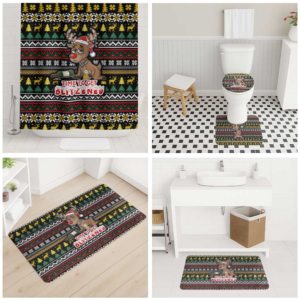 Time To Get Blitzened Christmas Bathroom Set Xmas Holiday Patterns - Wonder Print Shop