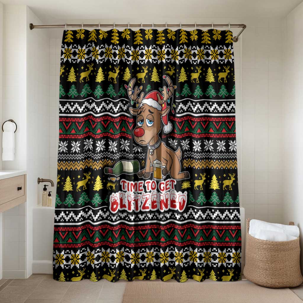 Time To Get Blitzened Christmas Bathroom Set Xmas Holiday Patterns - Wonder Print Shop