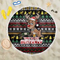 Time To Get Blitzened Christmas Beach Blanket Xmas Holiday Patterns - Wonder Print Shop