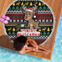 Time To Get Blitzened Christmas Beach Blanket Xmas Holiday Patterns - Wonder Print Shop