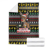 Time To Get Blitzened Christmas Blanket Xmas Holiday Patterns - Wonder Print Shop