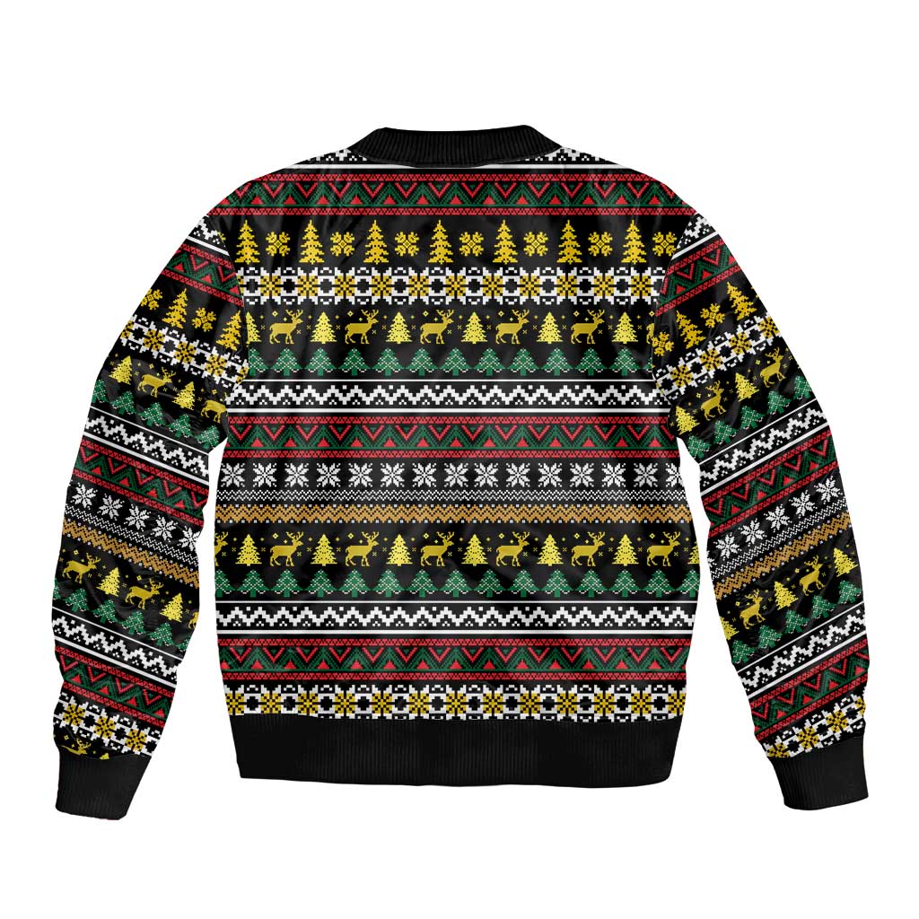 Time To Get Blitzened Christmas Bomber Jacket Xmas Holiday Patterns - Wonder Print Shop