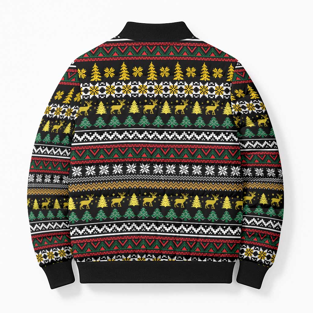 Time To Get Blitzened Christmas Bomber Puffer Jacket Xmas Holiday Patterns - Wonder Print Shop
