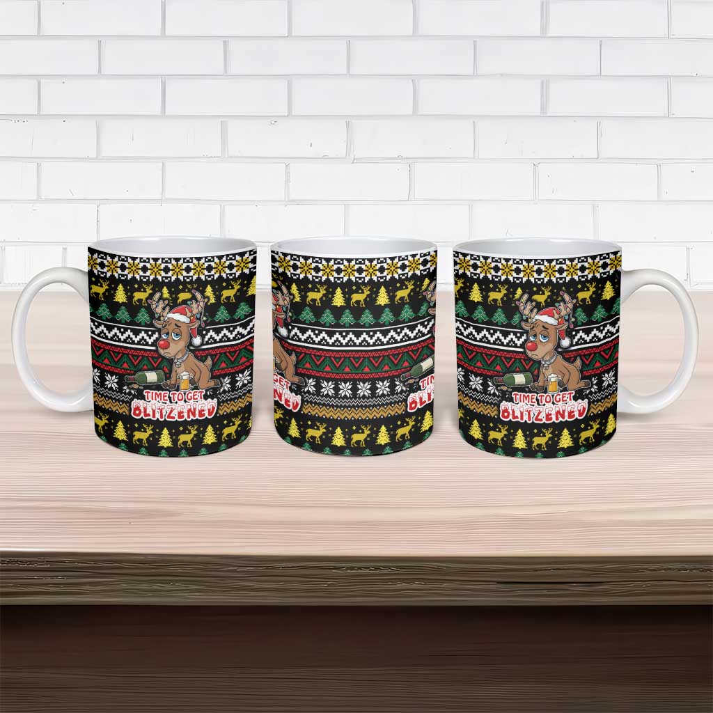 Time To Get Blitzened Christmas Ceramic Mug Xmas Holiday Patterns - Wonder Print Shop