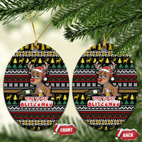 Time To Get Blitzened Christmas Ceramic Ornament Xmas Holiday Patterns - Wonder Print Shop