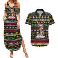 Time To Get Blitzened Christmas Couples Matching Summer Maxi Dress and Hawaiian Shirt Xmas Holiday Patterns - Wonder Print Shop