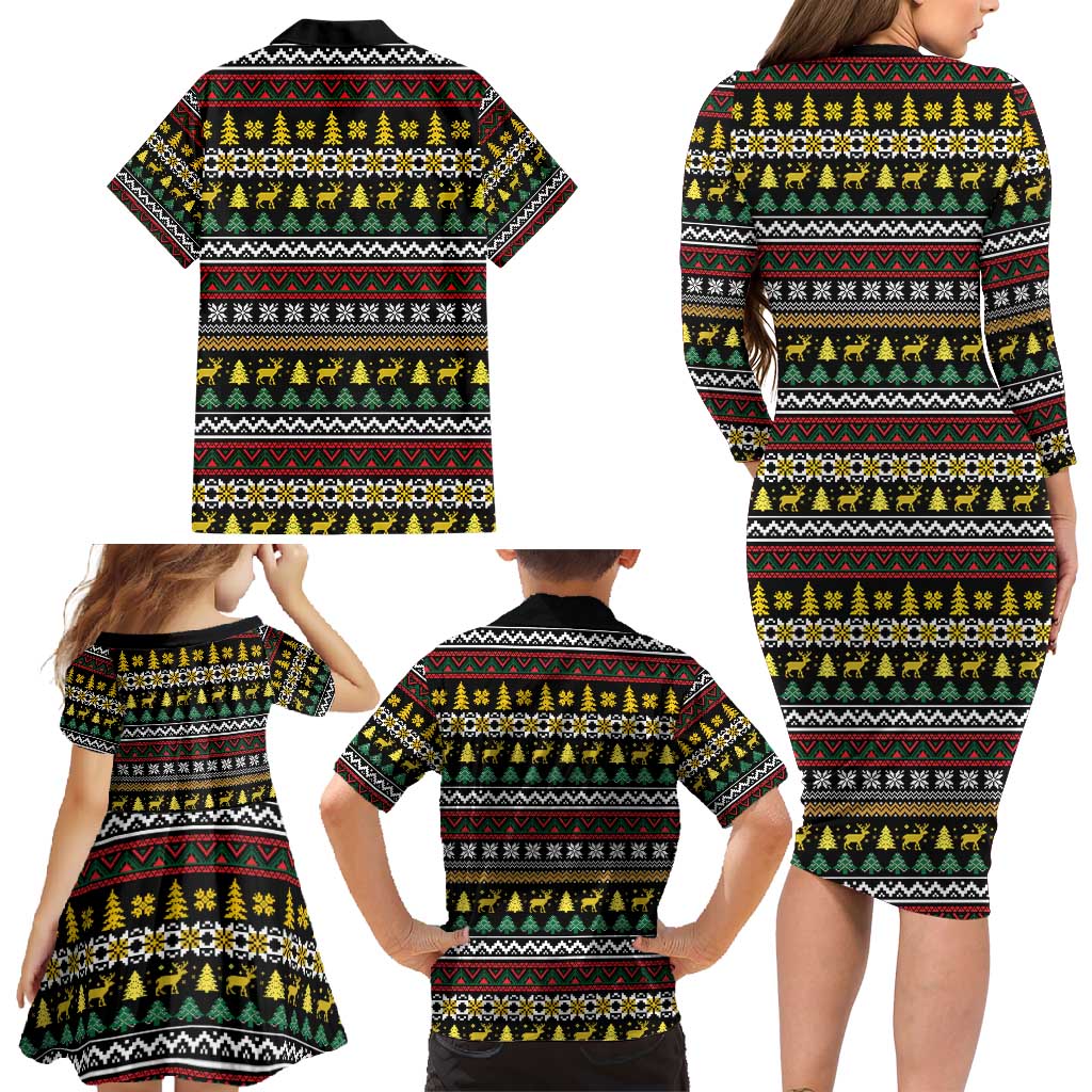 Time To Get Blitzened Christmas Family Matching Long Sleeve Bodycon Dress and Hawaiian Shirt Xmas Holiday Patterns - Wonder Print Shop