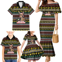 Time To Get Blitzened Christmas Family Matching Mermaid Dress and Hawaiian Shirt Xmas Holiday Patterns - Wonder Print Shop