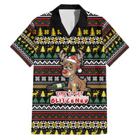 Time To Get Blitzened Christmas Family Matching Mermaid Dress and Hawaiian Shirt Xmas Holiday Patterns - Wonder Print Shop