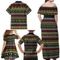 Time To Get Blitzened Christmas Family Matching Off Shoulder Maxi Dress and Hawaiian Shirt Xmas Holiday Patterns - Wonder Print Shop