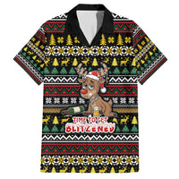 Time To Get Blitzened Christmas Family Matching Off Shoulder Short Dress and Hawaiian Shirt Xmas Holiday Patterns - Wonder Print Shop