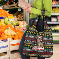 Time To Get Blitzened Christmas Grocery Bag Xmas Holiday Patterns - Wonder Print Shop