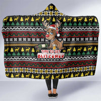 Time To Get Blitzened Christmas Hooded Blanket Xmas Holiday Patterns - Wonder Print Shop