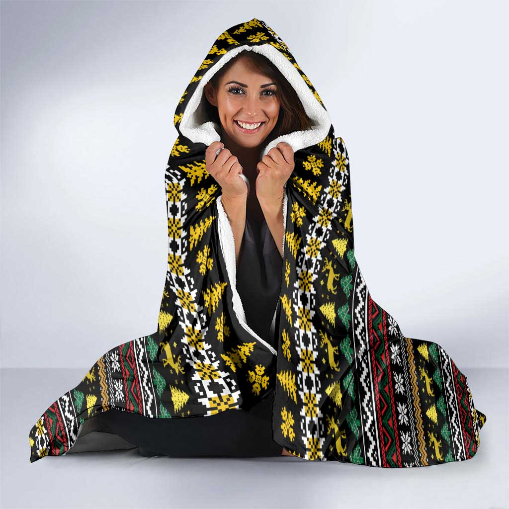 Time To Get Blitzened Christmas Hooded Blanket Xmas Holiday Patterns - Wonder Print Shop