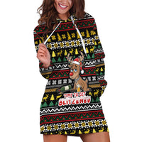 Time To Get Blitzened Christmas Hoodie Dress Xmas Holiday Patterns - Wonder Print Shop