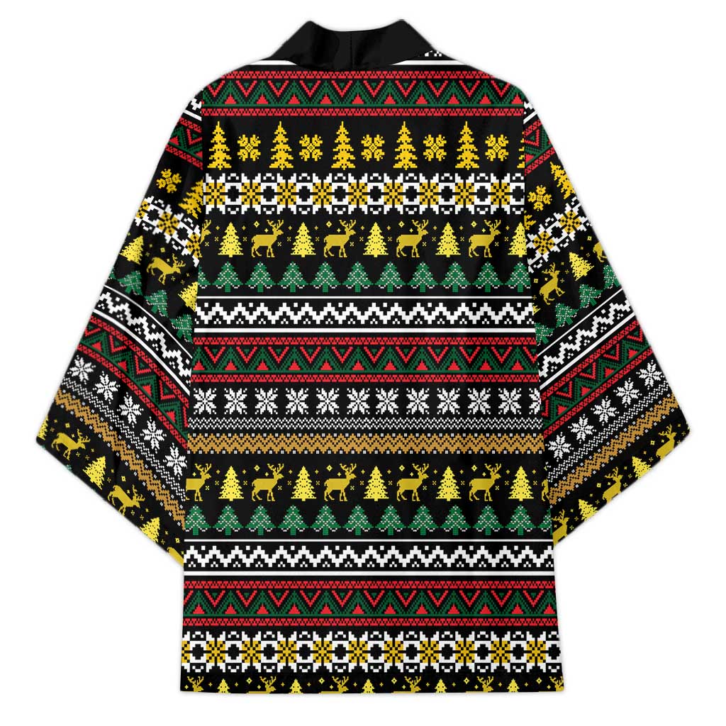 Time To Get Blitzened Christmas Kimono Xmas Holiday Patterns - Wonder Print Shop