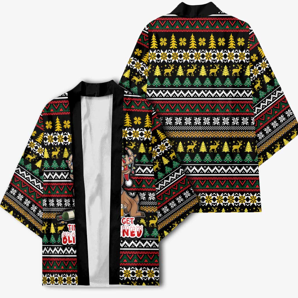 Time To Get Blitzened Christmas Kimono Xmas Holiday Patterns - Wonder Print Shop