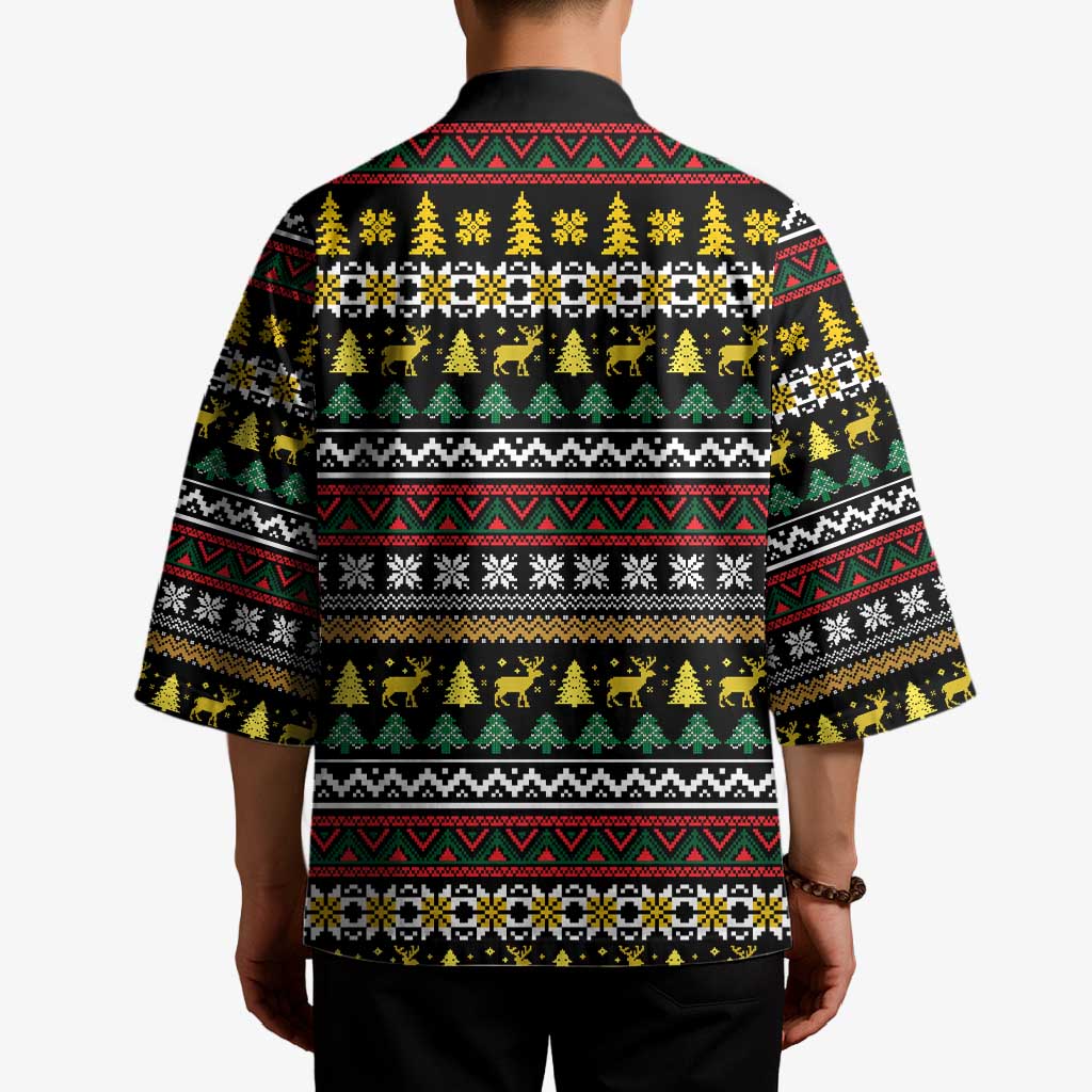 Time To Get Blitzened Christmas Kimono Xmas Holiday Patterns - Wonder Print Shop