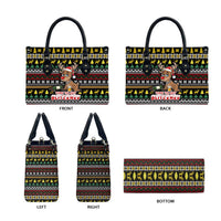 Time To Get Blitzened Christmas Leather Bag Xmas Holiday Patterns - Wonder Print Shop