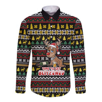 Time To Get Blitzened Christmas Long Sleeve Button Shirt Xmas Holiday Patterns - Wonder Print Shop