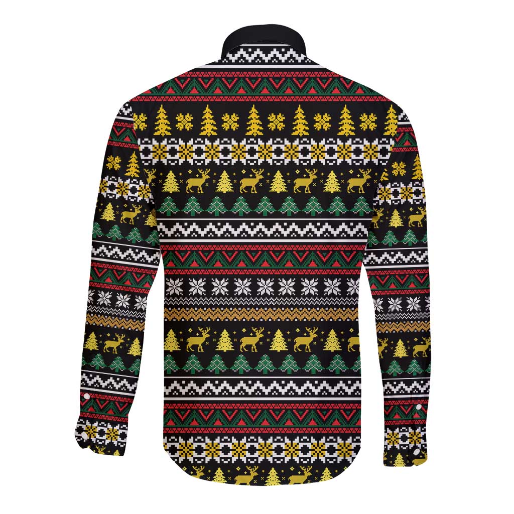 Time To Get Blitzened Christmas Long Sleeve Button Shirt Xmas Holiday Patterns - Wonder Print Shop