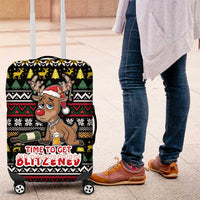 Time To Get Blitzened Christmas Luggage Cover Xmas Holiday Patterns - Wonder Print Shop