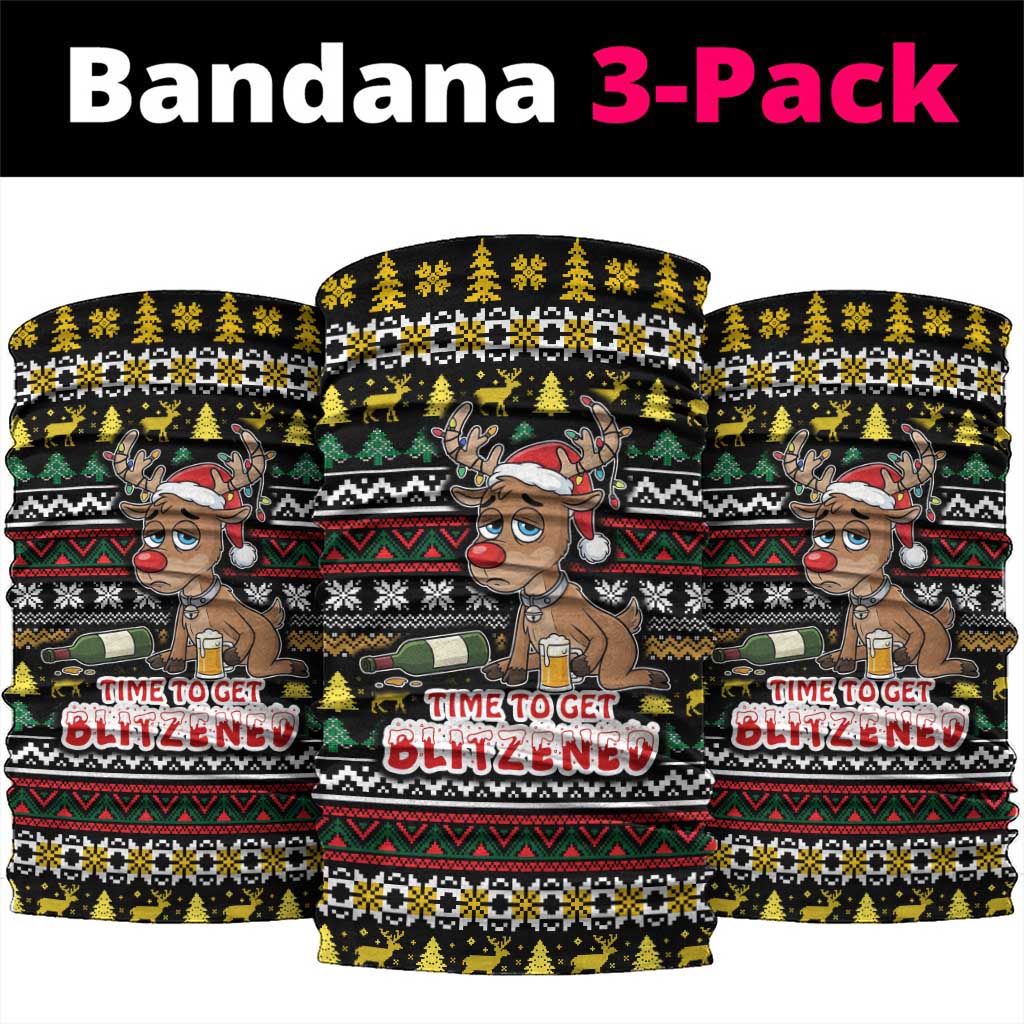 Time To Get Blitzened Christmas Neck Gaiter Xmas Holiday Patterns - Wonder Print Shop