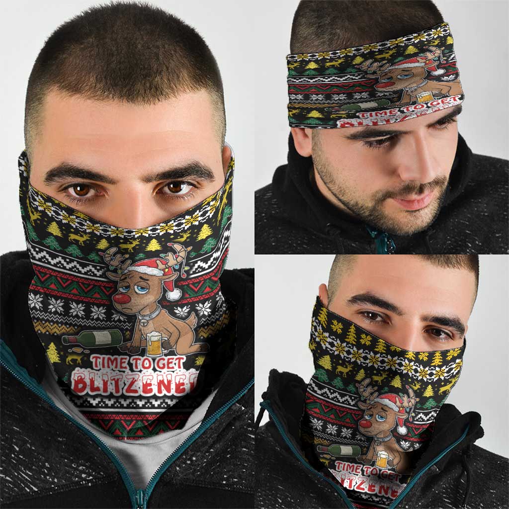 Time To Get Blitzened Christmas Neck Gaiter Xmas Holiday Patterns - Wonder Print Shop