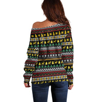 Time To Get Blitzened Christmas Off Shoulder Sweater Xmas Holiday Patterns - Wonder Print Shop
