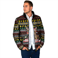 Time To Get Blitzened Christmas Padded Jacket Xmas Holiday Patterns - Wonder Print Shop