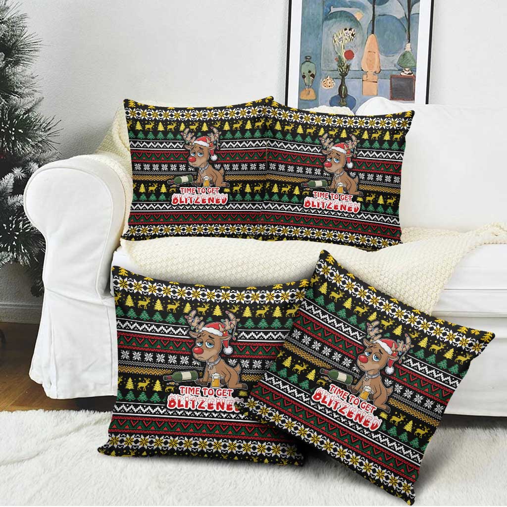 Time To Get Blitzened Christmas Pillow Cover Xmas Holiday Patterns - Wonder Print Shop