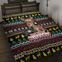 Time To Get Blitzened Christmas Quilt Bed Set Xmas Holiday Patterns - Wonder Print Shop