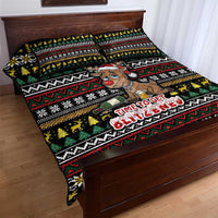 Time To Get Blitzened Christmas Quilt Bed Set Xmas Holiday Patterns - Wonder Print Shop
