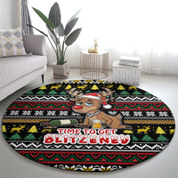 Time To Get Blitzened Christmas Round Carpet Xmas Holiday Patterns - Wonder Print Shop
