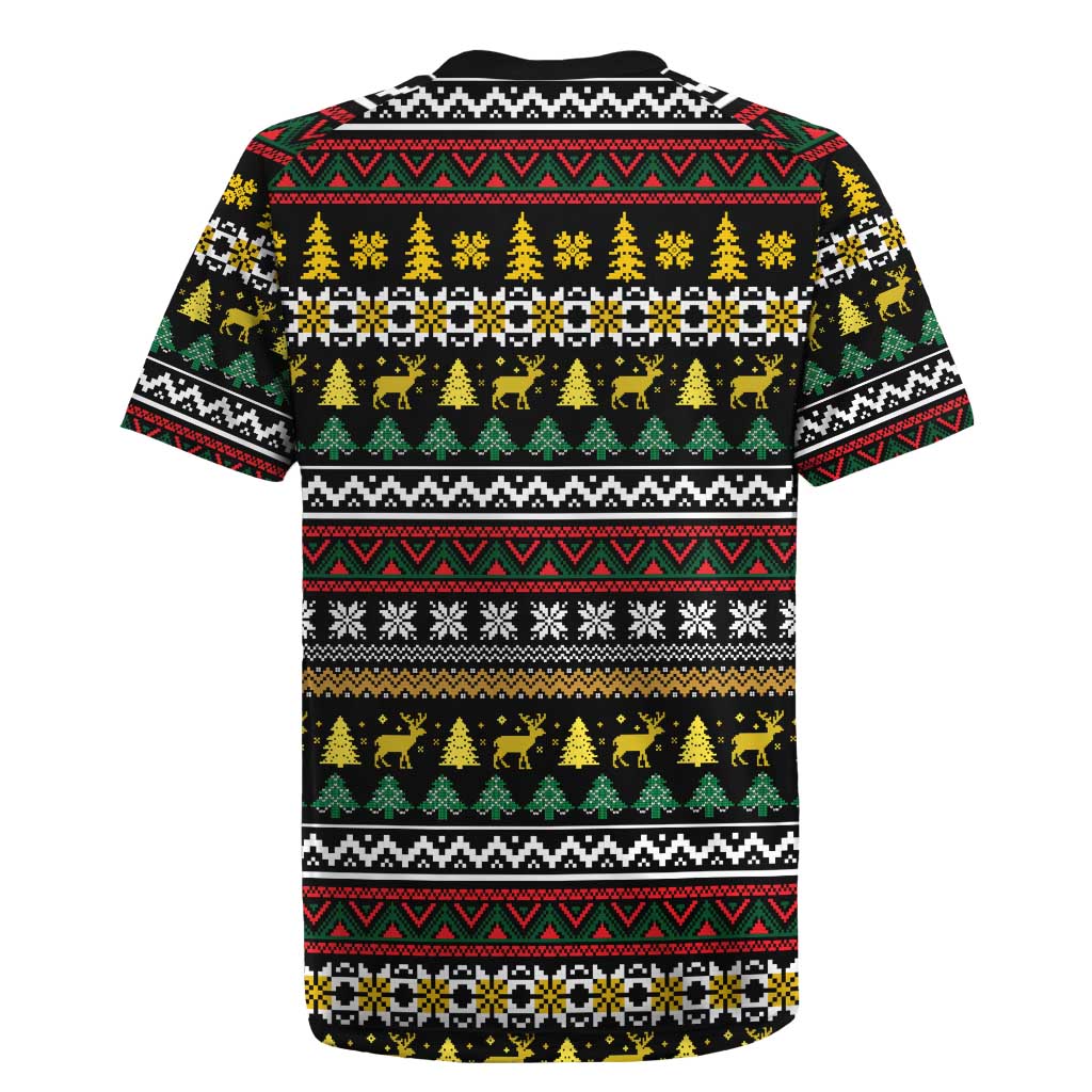 Time To Get Blitzened Christmas Rugby Jersey Xmas Holiday Patterns - Wonder Print Shop