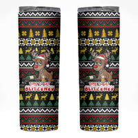 Time To Get Blitzened Christmas Skinny Tumbler Xmas Holiday Patterns - Wonder Print Shop