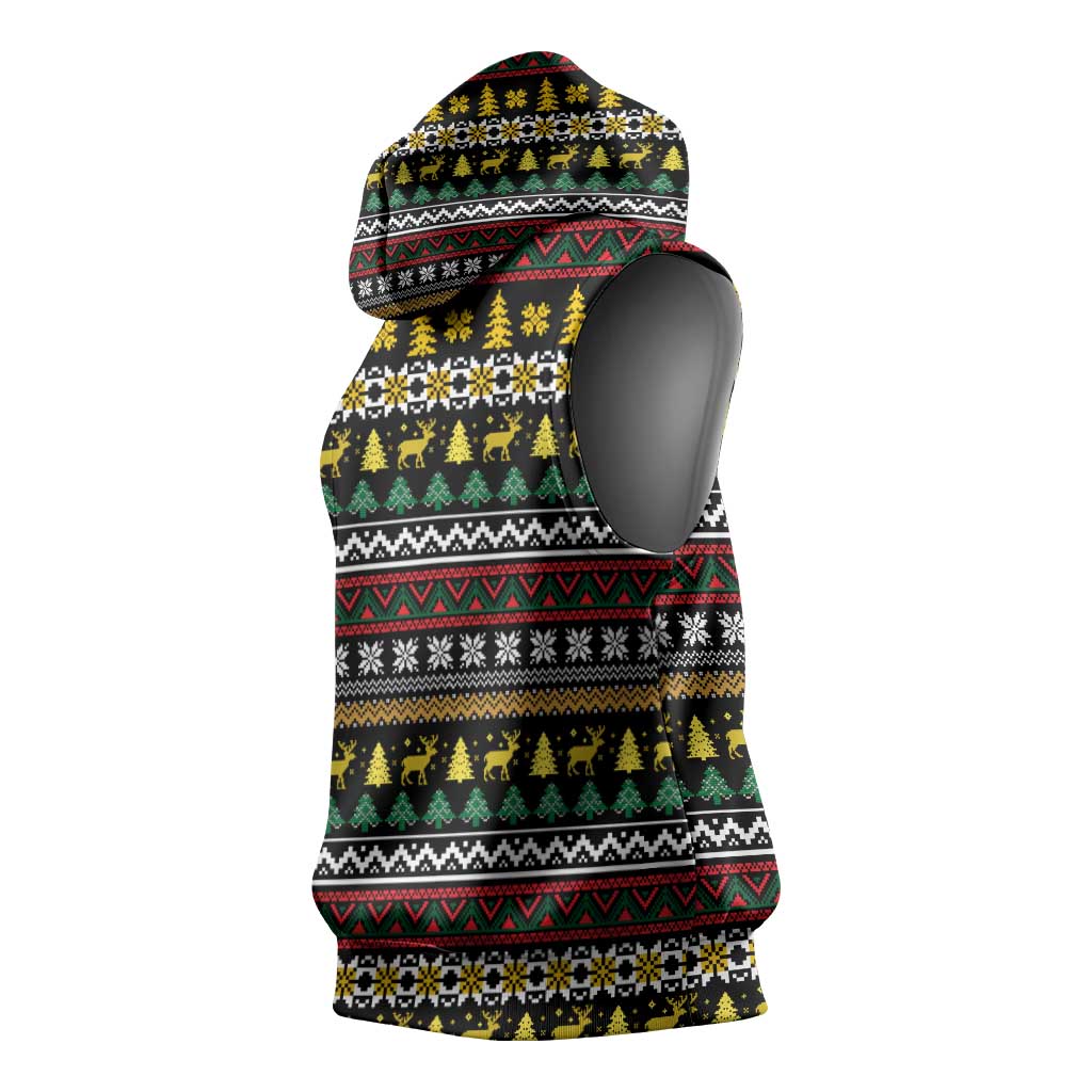 Time To Get Blitzened Christmas Sleeveless Hoodie Xmas Holiday Patterns - Wonder Print Shop