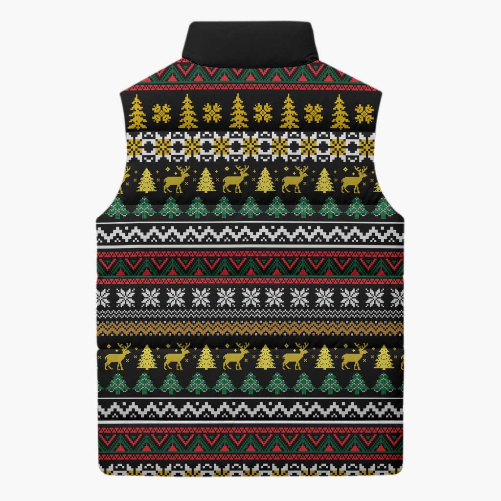 Time To Get Blitzened Christmas Sleeveless Puffer Jacket Xmas Holiday Patterns - Wonder Print Shop