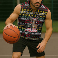 Time To Get Blitzened Christmas Sleeveless Zip Hoodie Xmas Holiday Patterns - Wonder Print Shop